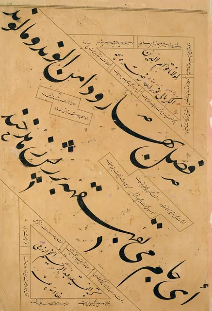قطعة نستعليق من مرقّع، موقّعة «عبد الرحيم الخوارزمي»